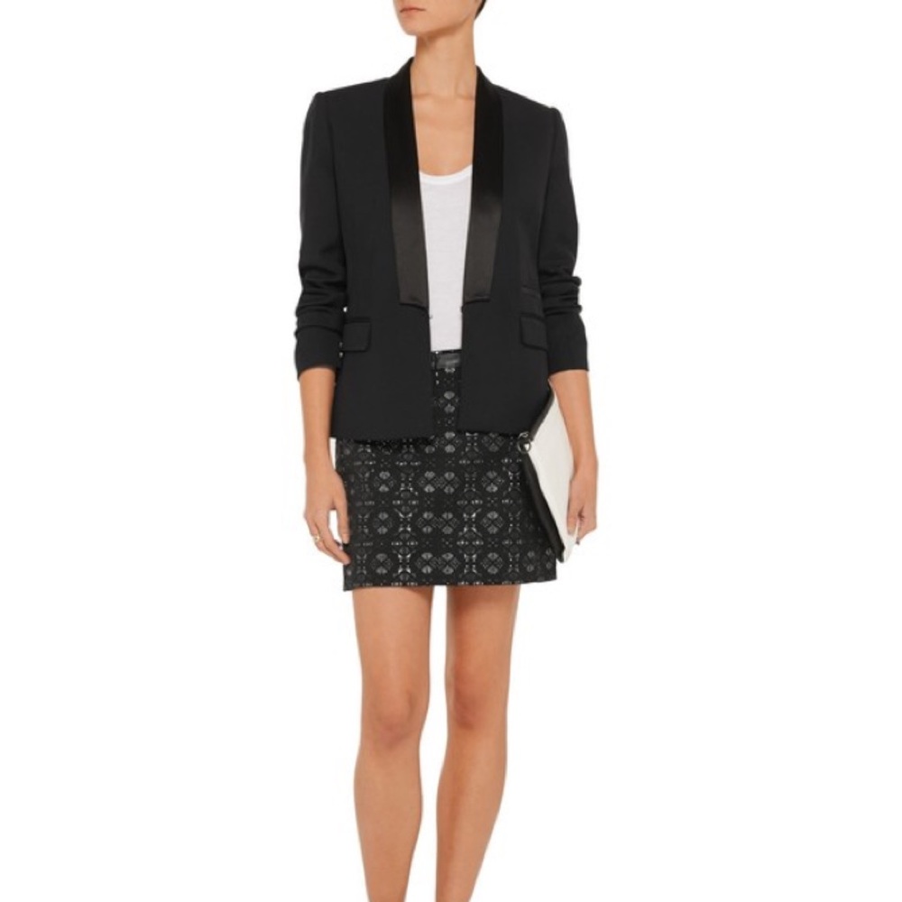 NWT Maje Eblouie Metallic Jacquard Skirt